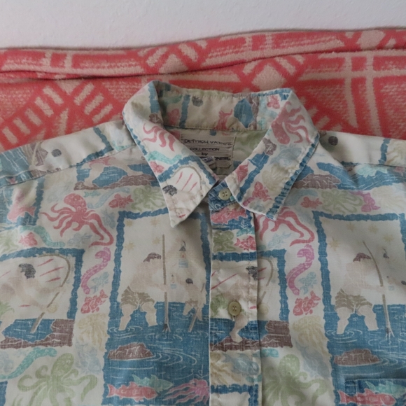 Vtg Reyn Spooner Shirt Dietrich Varez XL Hawaiian Fishing octopus Print - Picture 4 of 5